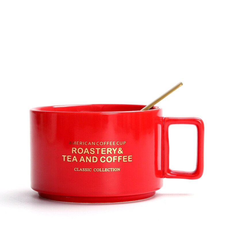 Ontbijt Koffie Mok Cup Melk Keramische Luxe Mokken Koffiekopjes Keramische Reizen Huis Tuin Koffie Tazas De Cafe Cup En schotel Set: Style   5No coasters