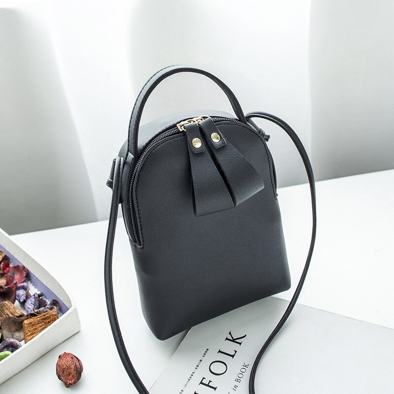 Women's Mini carry change small backpack summer style shell messenger women's single shoulder mobile bag: Black