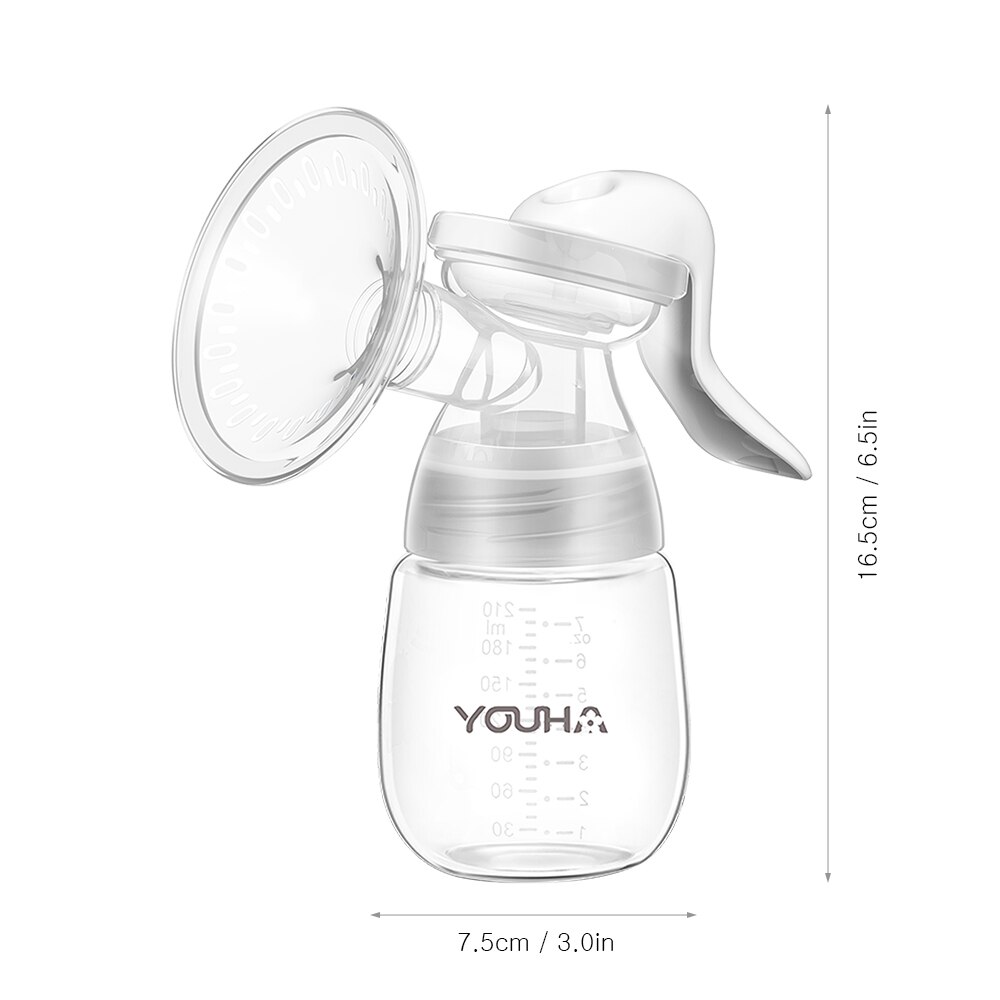 YOUHA Manuelle Brust Pumpe silikon Mit 210ml Breiten Mund Baby Fütterung Milch Flasche BPA FREI Postpartale Milch Hersteller Bebes accesorios