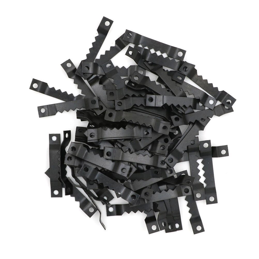 Unids/lote DE GANCHOS PARA cuadro de diente de sierra de color negro y plateado dorado, colgador colgante para pared de fotos, cuadro con imagen de espejo, ganchos para dientes de sierra con tornillos, 100: Negro