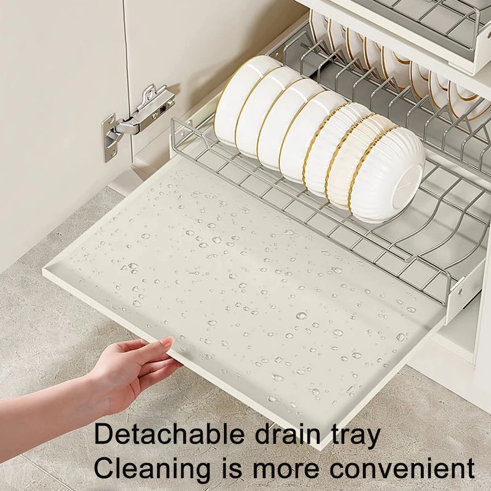 organizador de cocina extraíble, estante de almacenamiento con rieles deslizantes, tipo cajonera, cuenco, almacenamiento de platos, caja de especias, estante organizador, gabinetes