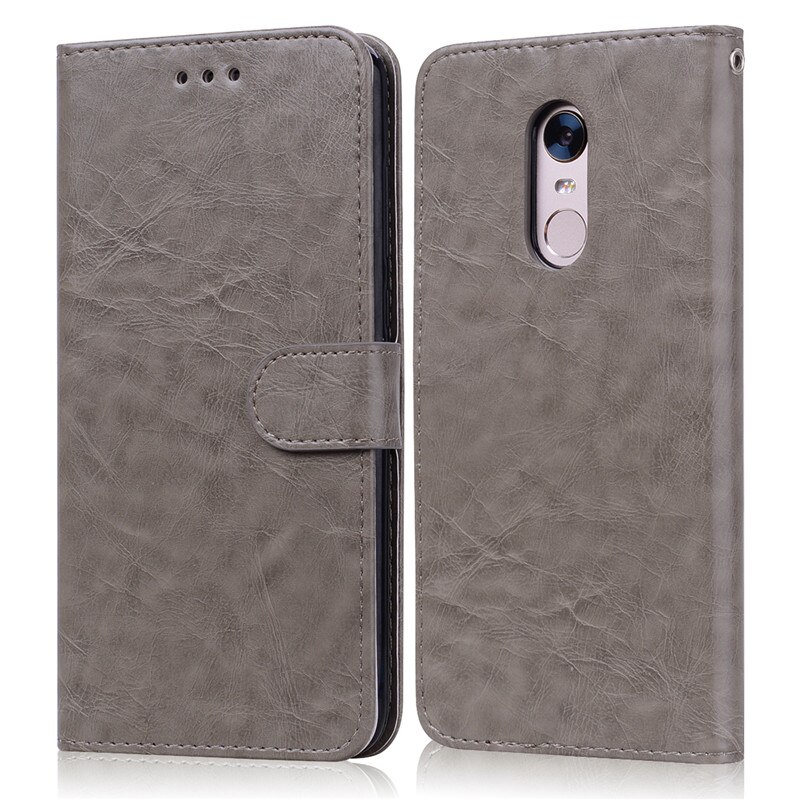 Caso da aleta de couro para xiaomi redmi 5 plus caso redmi 5 capa carteira caso de telefone para xiaomi redmi 5 plus 5 mais redmi5 fundas coque: For Redmi 5 / Gray