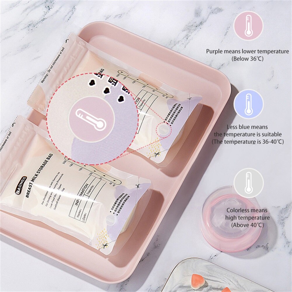 Baoneo 200mL Milk Freezer Bags Mother Milk Baby Food Storage Breast Milk Storage Bag BPA Free Baby Safe Feeding Bags Feeding