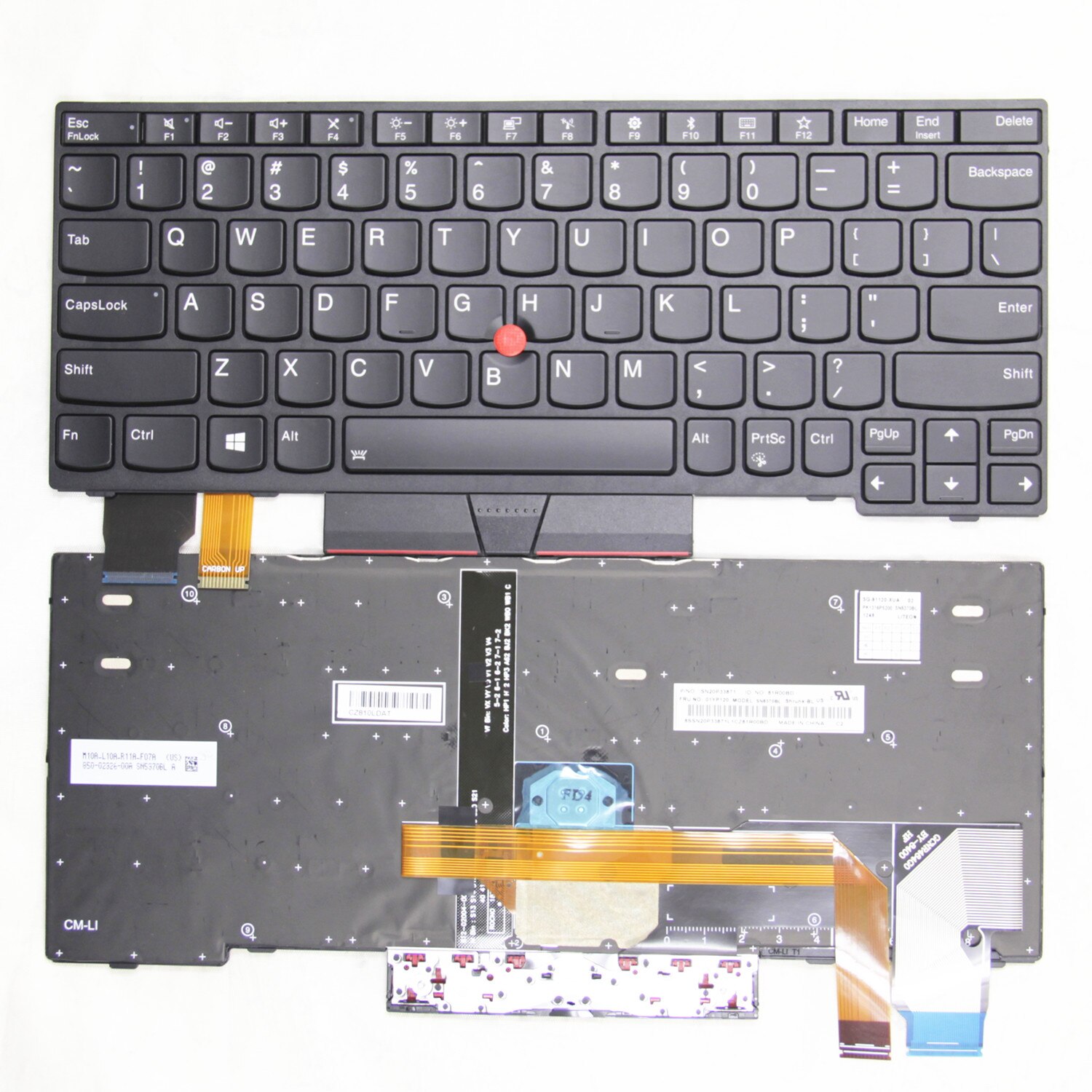 Original US for Lenovo Thinkpad X280 A285 X390 X395 S2 5TH X13 L13 Laptop Backlit Keyboard 01YP142 01YP222 01YP120: Backlit