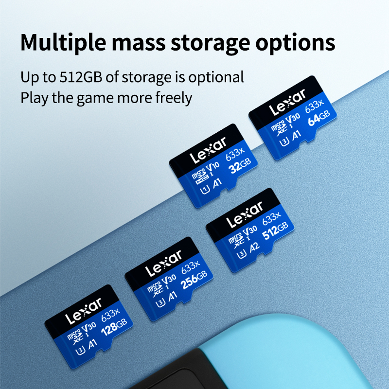 Lexar 633X MicroSD Memory Card 512GB 256GB MicroSDXC 64GB 128GB MicroSDHC 32GB TF Card Storage Digital Card for Phone Tablet