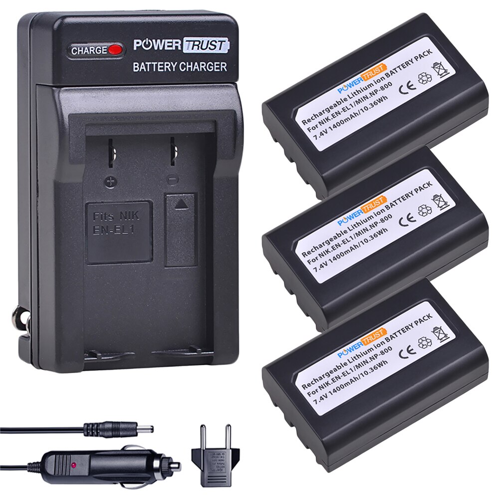 EN-EL1 ENEL1 pl EL1 1400mAh i ładowarka dla Nikon CoolPix 4300 5400 8700 500 775 880 885 990 995 Bateria: 3Battery and Charger