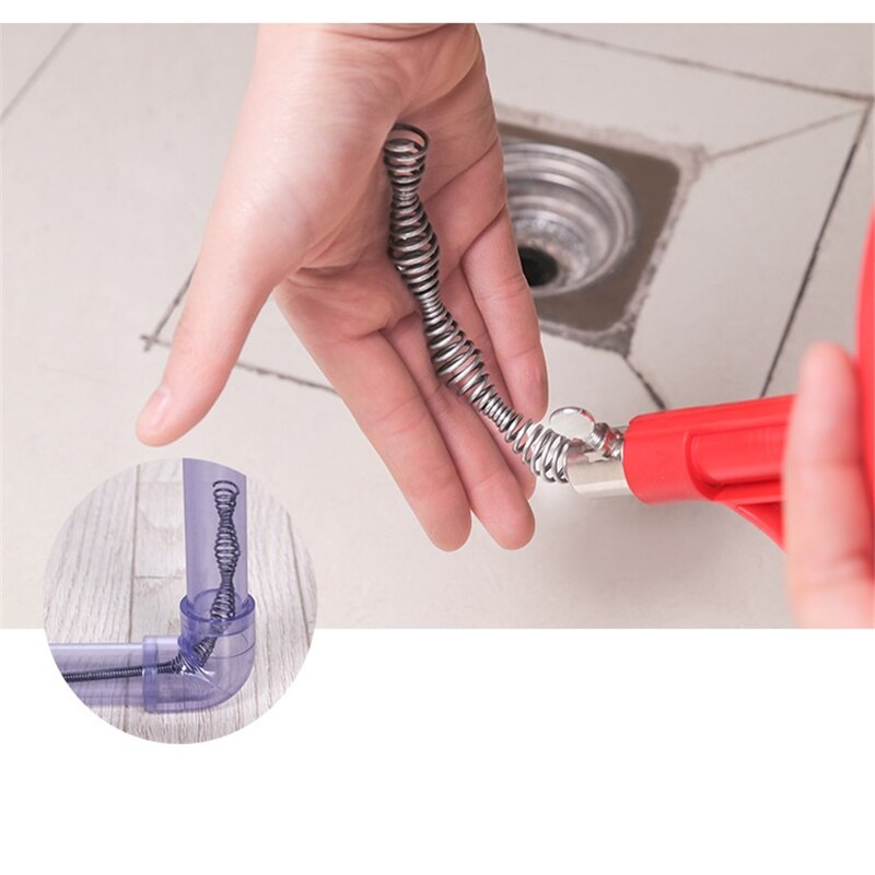 Sink Pipe Drain Cleaner Auger Plunger With Snake Cable Bathroom Clean Dredging Tool Sewer Brush Toilet Pipe Sewer Dredger