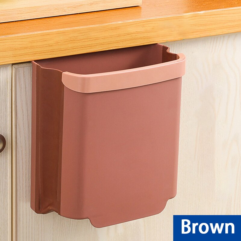Saving*kitchen folding garbage can car recycling bin kitchen garbage can garbage can garbage can garbage can kitchen garbage can: brown / Large