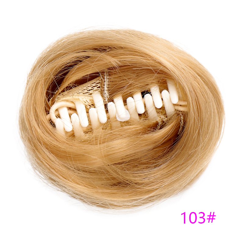 Women's Claw clip Hair Buns Synthetic Curly Chignon Ombre Claw Hair Messy Buns Updo claw Clip In Hairpiece For Women: P1B/30