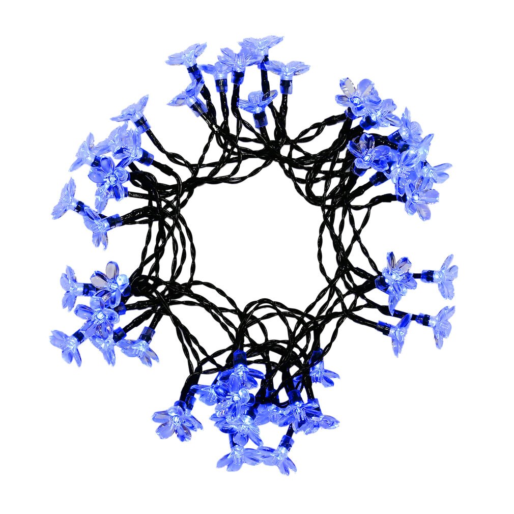 Icoco udendørs solcellelamper fairy blossom flower 20 fod 50 led string belysning til julefest hjemmeterrasse