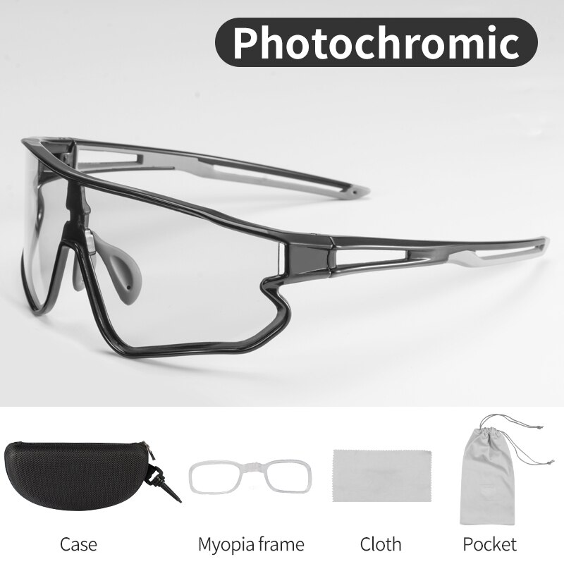 Fietsbril dames meekleurend sportfiets gepolariseerde zonnebril mtb fiets wandelbril bril 100%  speedcraft: Fotochromatisch zwart