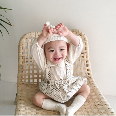 Herbst Neue Baby Overalls Dot Print Einfache Lose Baumwolle Casual Hosen Jungen Mädchen Overall Kinder Overalls