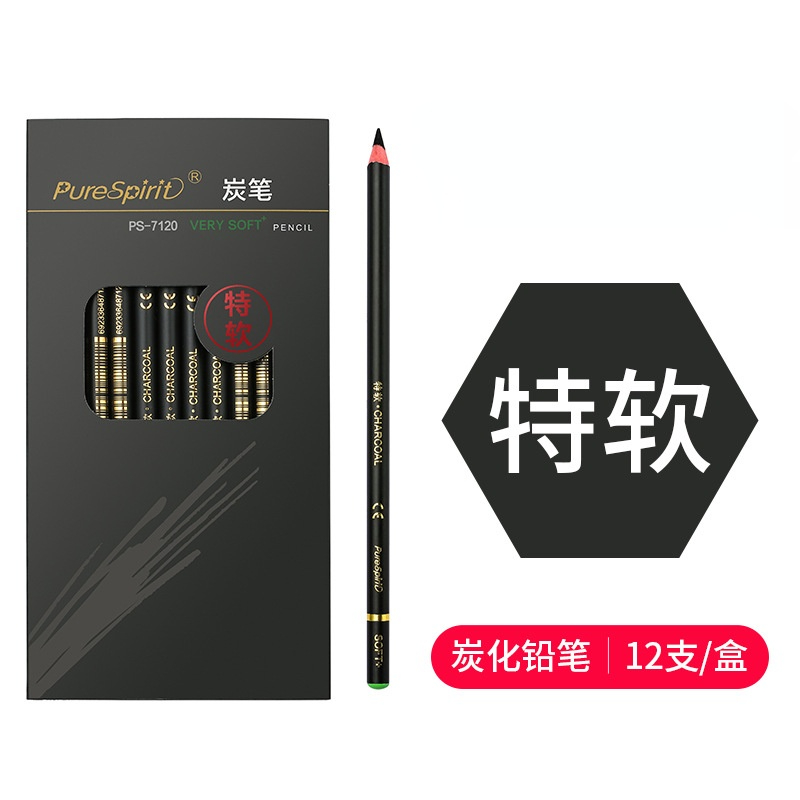 Student Art Drawing Soft Medium Hard Charcoal 2B 4B 6B 8B 10B12B 14B Charcoal and Ink In One Matt Sketch Art Pencil: Special soft charcoa