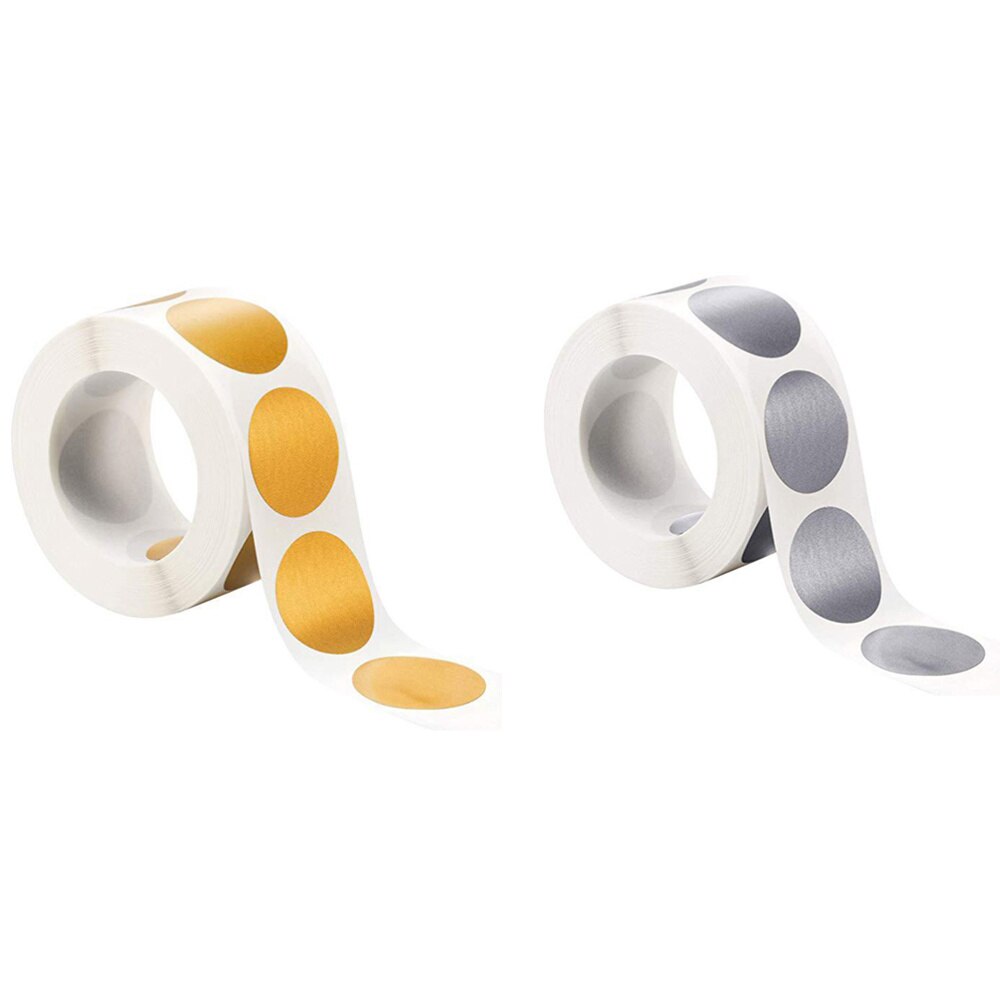 1 Roll 300pcs Scrape DIY Adhesive Sticker Round Label Paper Decals Silver Bag Stickers Party Favor