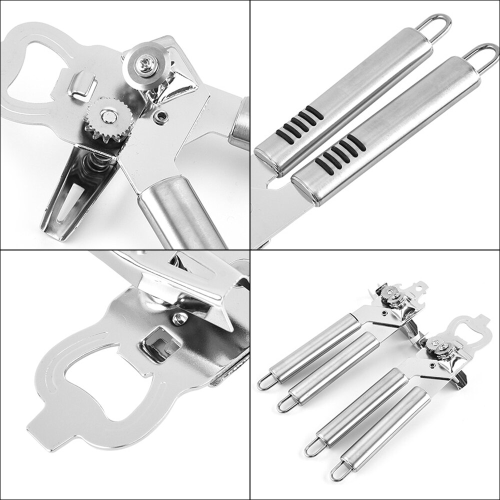 Rvs Blikopener Professionele Tin Handleiding Blikopener Ambachtelijke Bier Grip Opener Blikjes Flesopener Keuken Gadgets