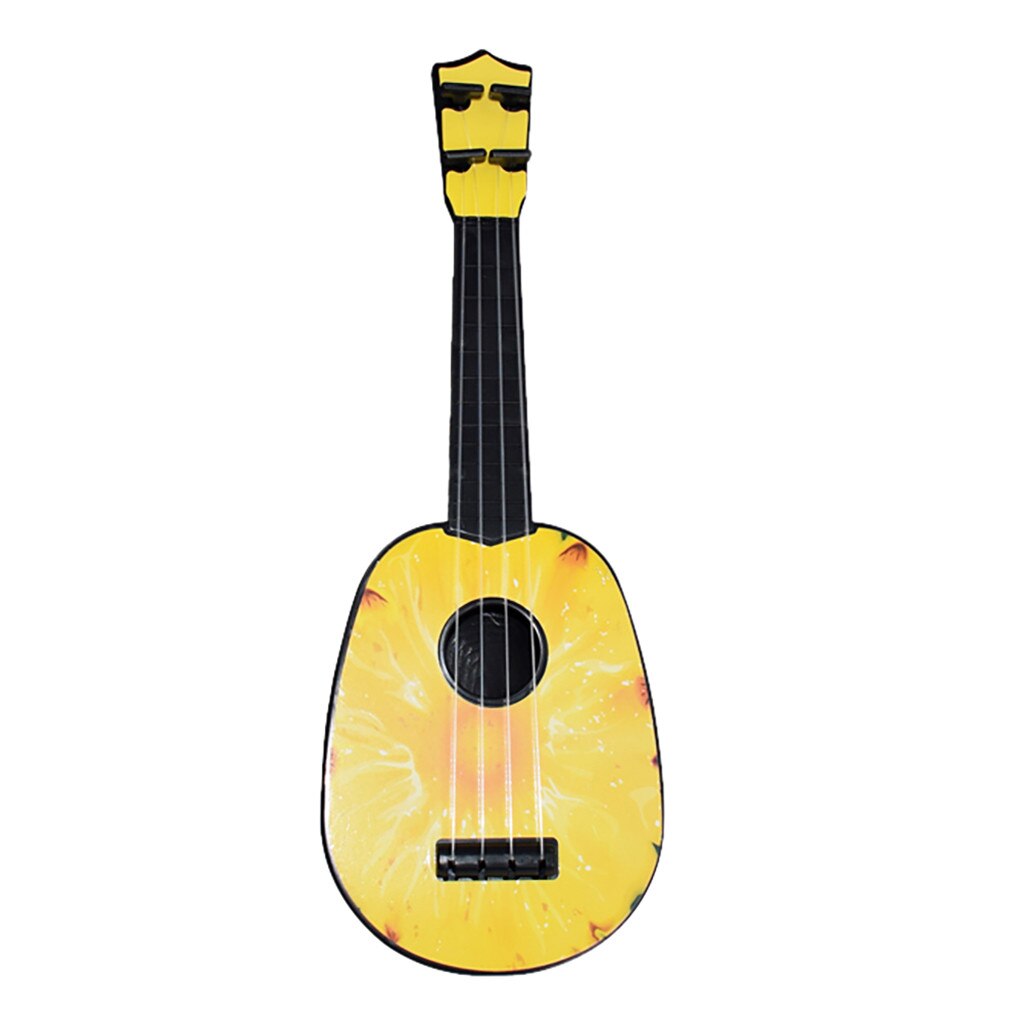Ukelele clásico para principiantes, fruta, naranja, piña, sandía, Kiwi, guitarra, ukelele, instrumento Musical de juguete educativo para niños: Pineapple