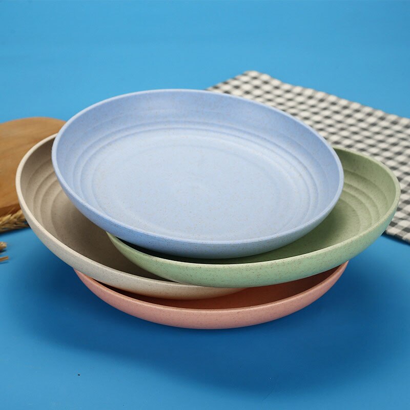 Juego de vajilla de Fibra de trigo no tóxica, cuenco para ensaladas, suministros de cocina, accesorios de cocina, 4 Uds.