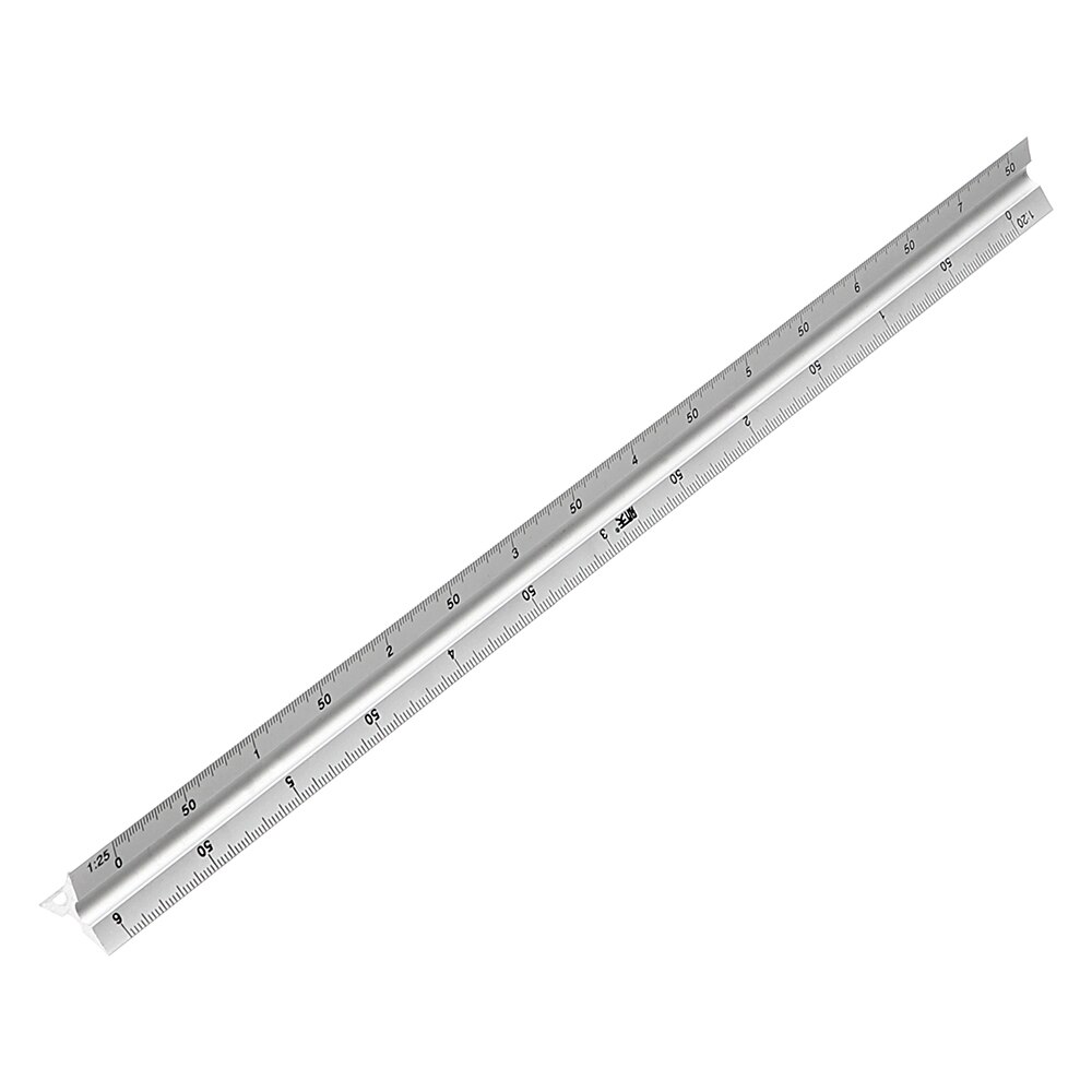 DIYWORK 30cm Architect Engineer Technical Ruler Aluminum Alloy Triangle Scale Drawing Ruler Gauging Tool Measuring Tools