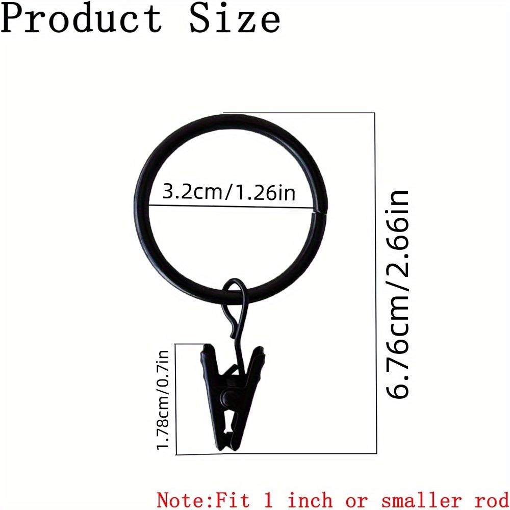 16 unids/pack anillos de cortina con Clips, anillos de Clip de ventana ganchos de cortina negros perchas anillos de Clip para colgar cortinas arcos