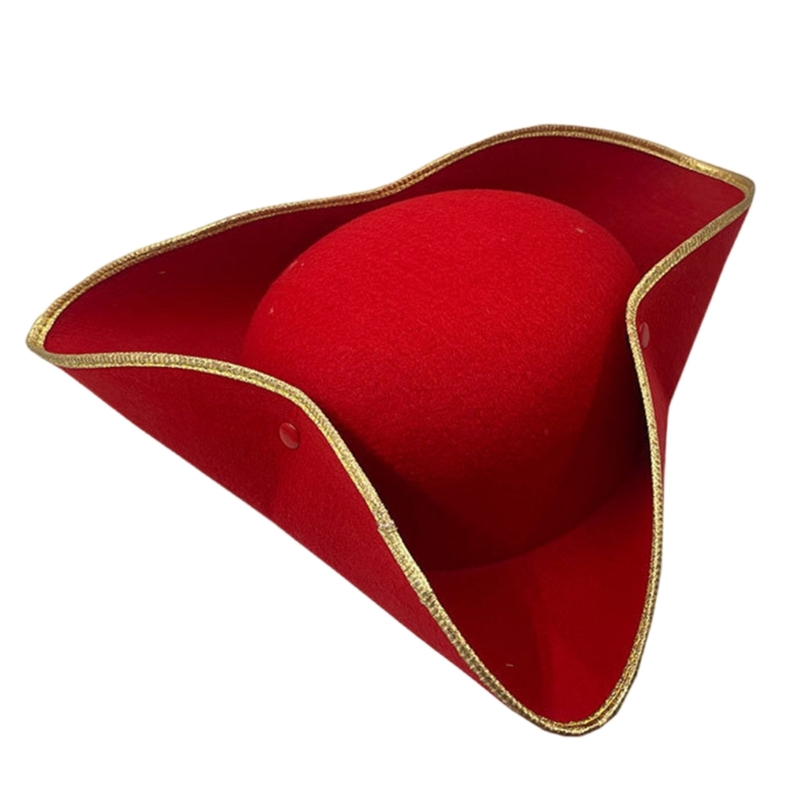 652F Lightweight Pirate Hat Colonial Tricorn Hat Fun Crazy Hat Carnivals Pirate Hat Carnivals Party Cute Hat for Adult