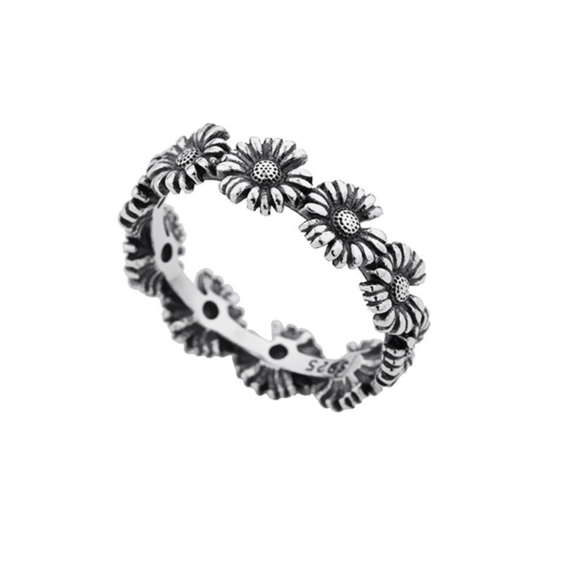 Anillos de flores de girasol de de lujo para mujer, anillos de nudillo con colgante de compromiso para boda, joyería Vintage para hombre, de romántica