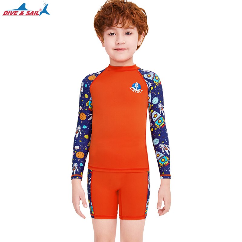 Ragazzi ragazze 2 pezzi set costume da bagno manica lunga camicia da nuoto e fondo protezione solare UV costumi da bagno Rash Guard UPF50 +