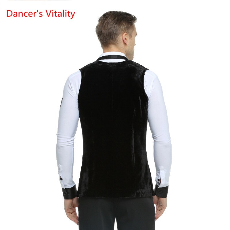 Adulte homme vêtements de danse de salon gilets valse/Tango/salle de bal/Latin haut de danse pour homme Performance de scène/vêtements de compétition