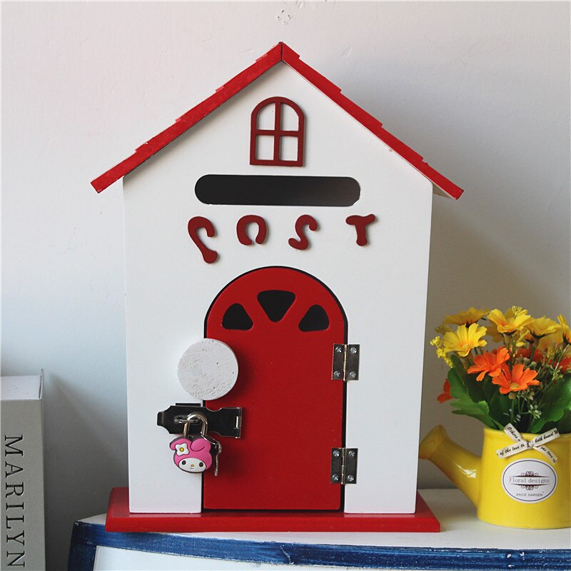 Wall-mounted mailbox garden mailbox post box barrel newspaper mailbox home balcony garden decoration letter box outdoor WF928101