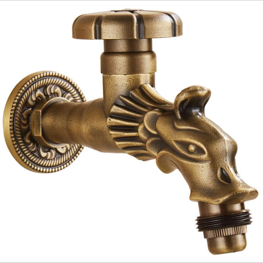 Dragon Water Faucet Outdoor Garden Cold Water Tap Laundry Bathroom Wetroom Kitchen Wall Mounted Sink Faucet Tap Spigot Bibcocks