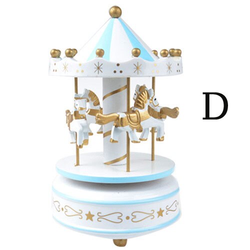 Giocattolo creativo Carosello di Legno della cassa di Risonanza Merry-Go-Round Music Box Giocattoli Per Bambini Regali Di Compleanno: D