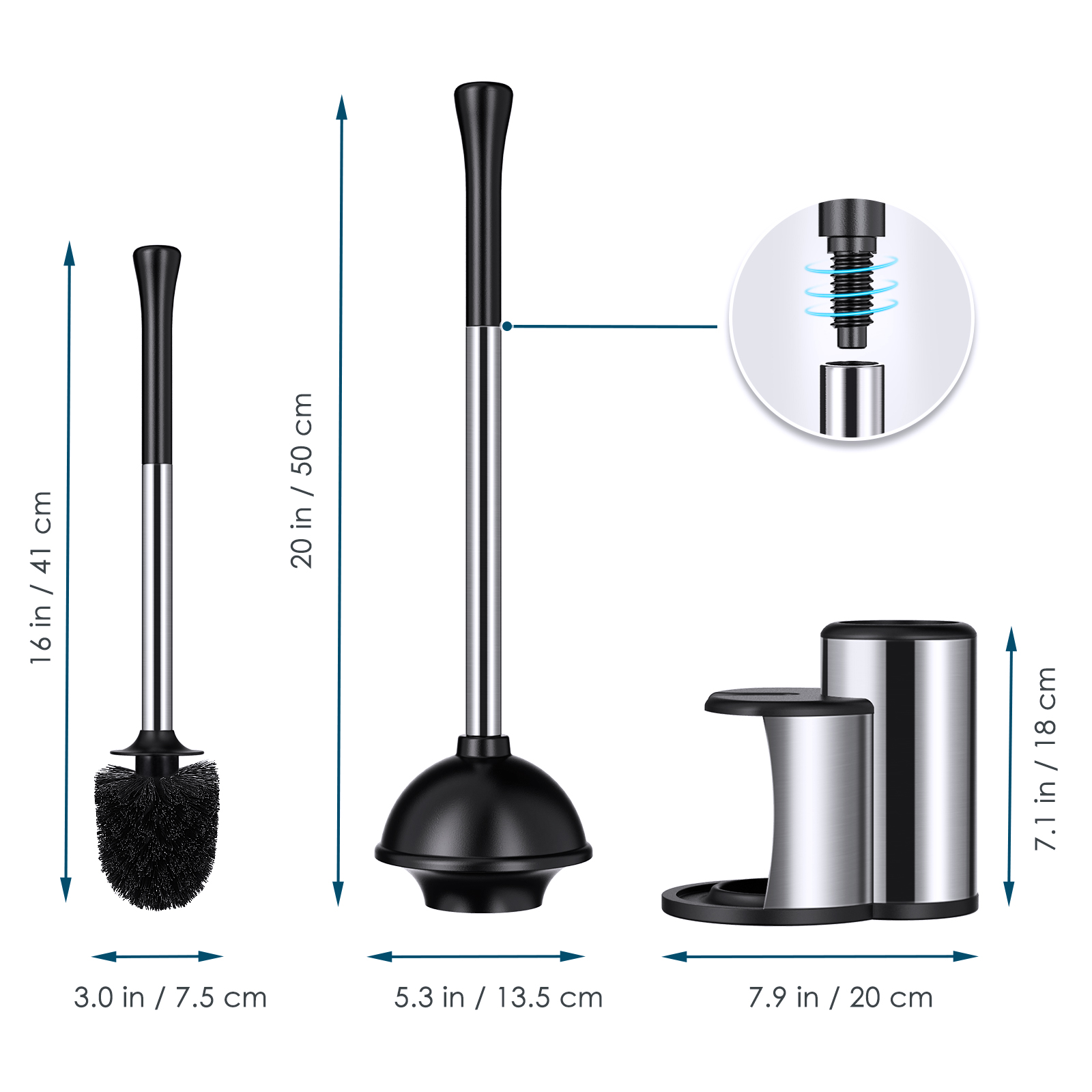 HOMEMAXS-cepillo de baño multifuncional 2 en 1, duradero, succionador de inodoro, herramienta de limpieza de inodoro