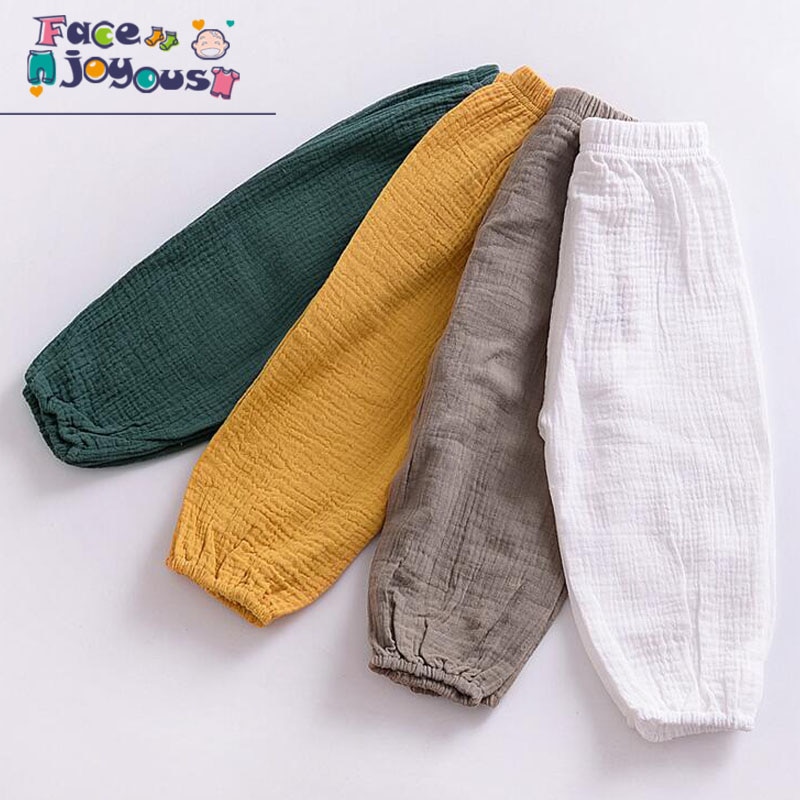 Flickor bomullsbyxor barn byxor babykläder pojkar bloomers ren färg barn casual leggings byxor vår höst
