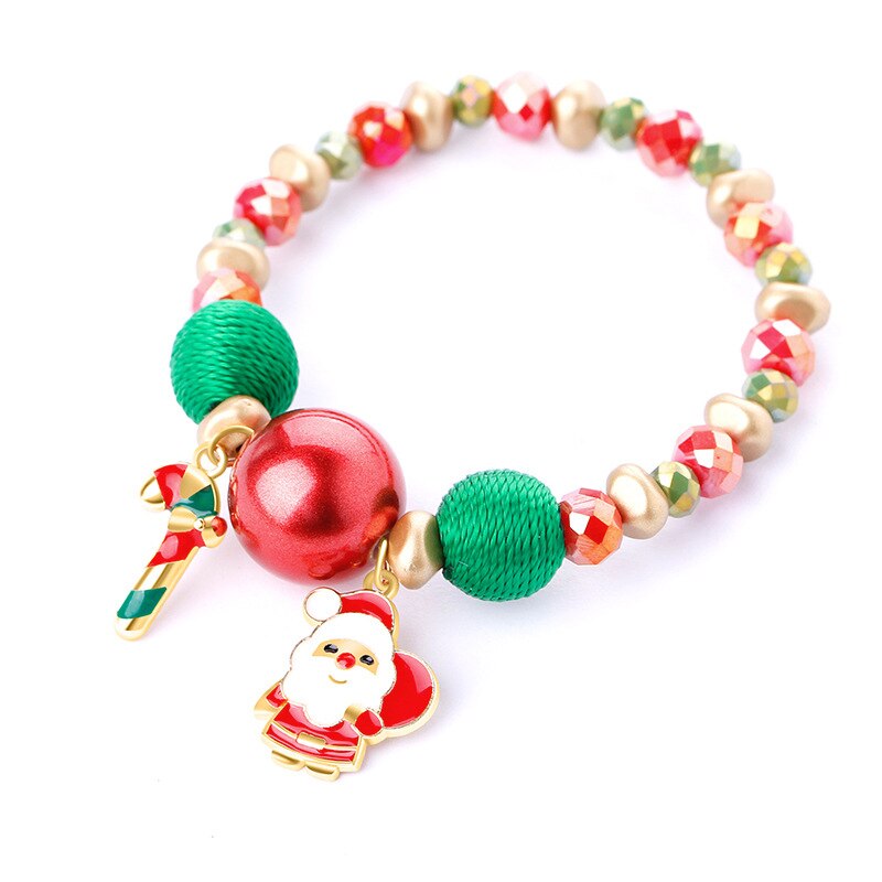 DoreenBeads Christmas Dainty Bracelets Delicate Beaded Bracelet Jewelry For Christmas Party Kids ,1 PC: 1