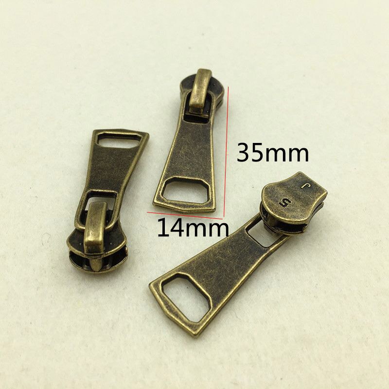 5Pcs Retro Bronze Zipper Slider For Metal Zip Down Jacket Coat 5# Zippers Head Zips Repair Kits DIY Garment Sewing Accessories: A
