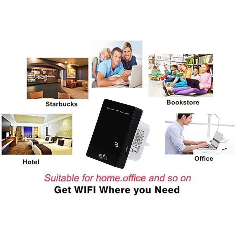 Wireless Repeater 300M Dual Network Port Network Signal Amplifier WiFi Router AP Bridge Repeater IEEE 802.11N