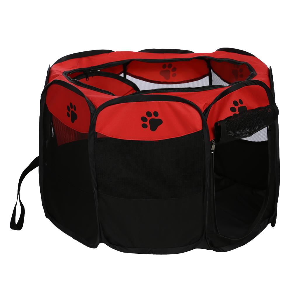 Hundekasse til stort hundebur bærbart folde kæledyr telt hundehus udendørs kenneler hegn kravlegård indendørs hvalp katte bur kæledyr seng: Rød 73 x 73 x 43cm
