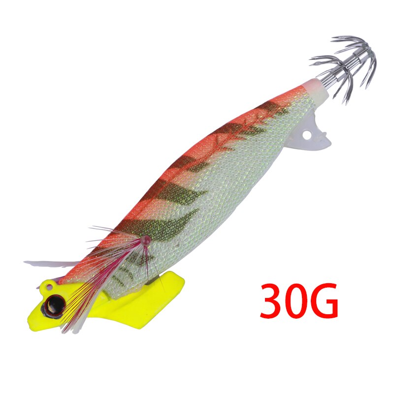 FSDZSO 11cm/30g luminous squid Jig head squid lure jig octopus lure sea jig game fishing lure squid hooks: 002
