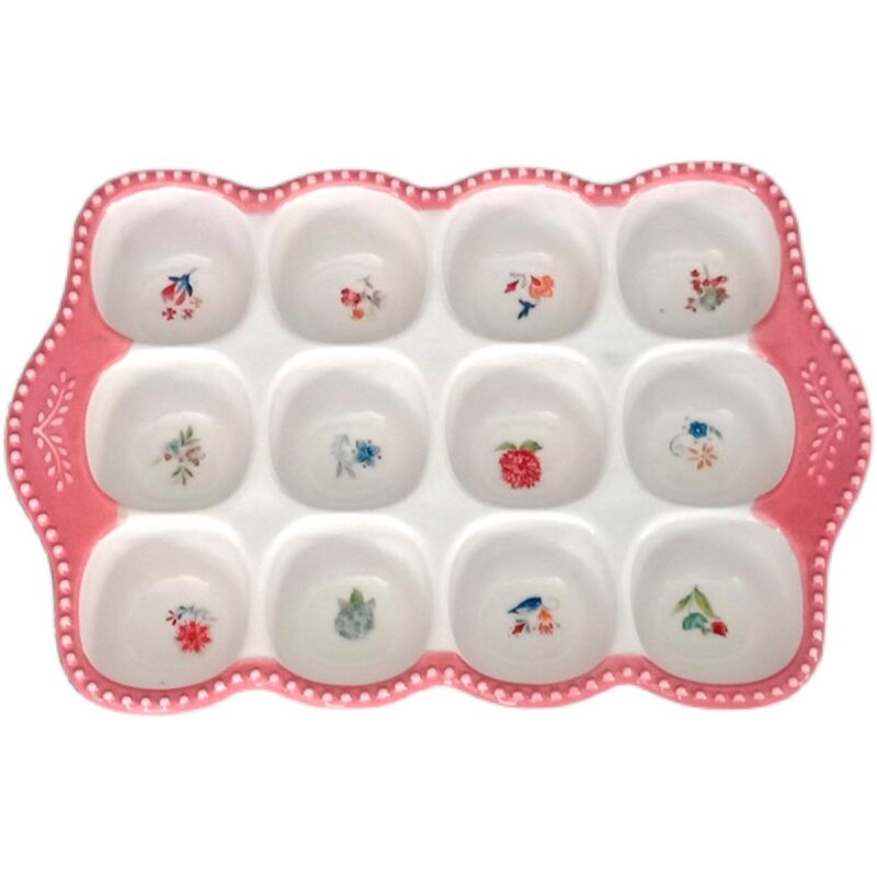 Porte-œufs en céramique à 12 grilles, plateau à œufs en céramique, boîte à œufs empilable au réfrigérateur, organisateur d&#39;étagère, outil de cuisine