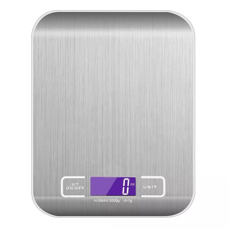 1 st digital köksvåg 5kg 10kg/1g matlagningsvåg noggrann matvåg, bakgrundsbelyst lcd-display tara auto av batterier ingår: Silver- / 10kg-1g