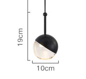 Nordisk rosa guld glaskugle pendel lys gang stue sengebord middag decro led lysarmaturer: Sort farve / Køligt lys