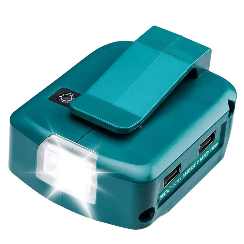 for Makita ADP068 14.4V/18V Lithium-Ion Battery Adapter Power Source Batteries Charger with Dual USB Ports LED Light: Default Title