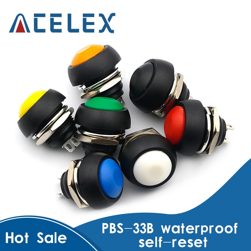 12Mm PBS-33B Waterdichte Momentary Aan Uit Drukknop Swithch Mini Ronde Schakelaar