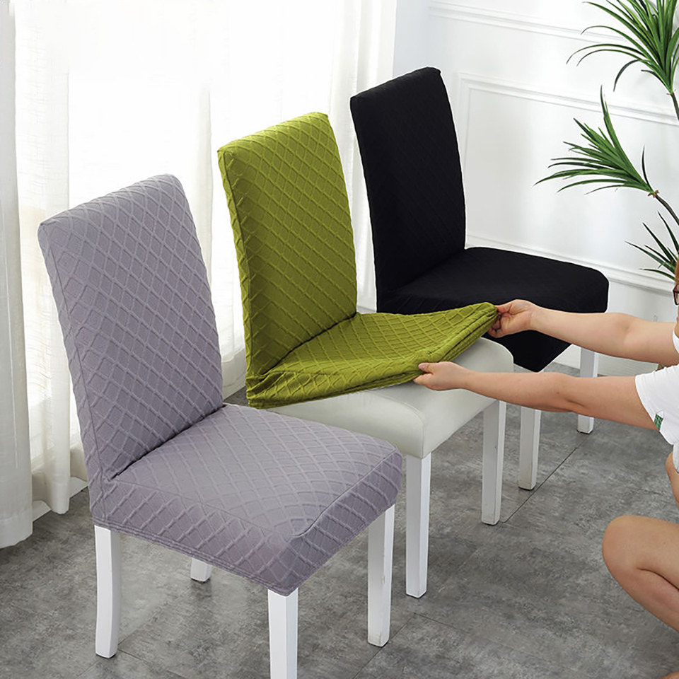 Housse de chaise élastique en tissu à Double couche | Couvre-chaise extensible pour la cuisine/mariage, housse de chaise en Spandex avec dossier pour salle à manger