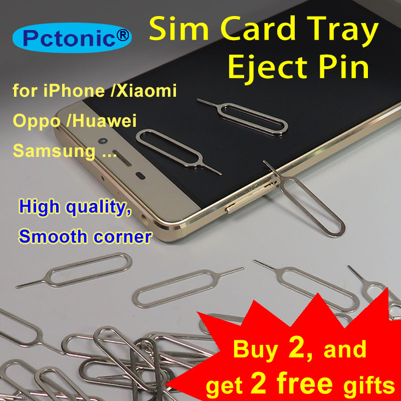 PCTONIC Sim Card ejector pin for iPhone Tray Eject needle Tool Pin for xiaomi samsung huawei phone