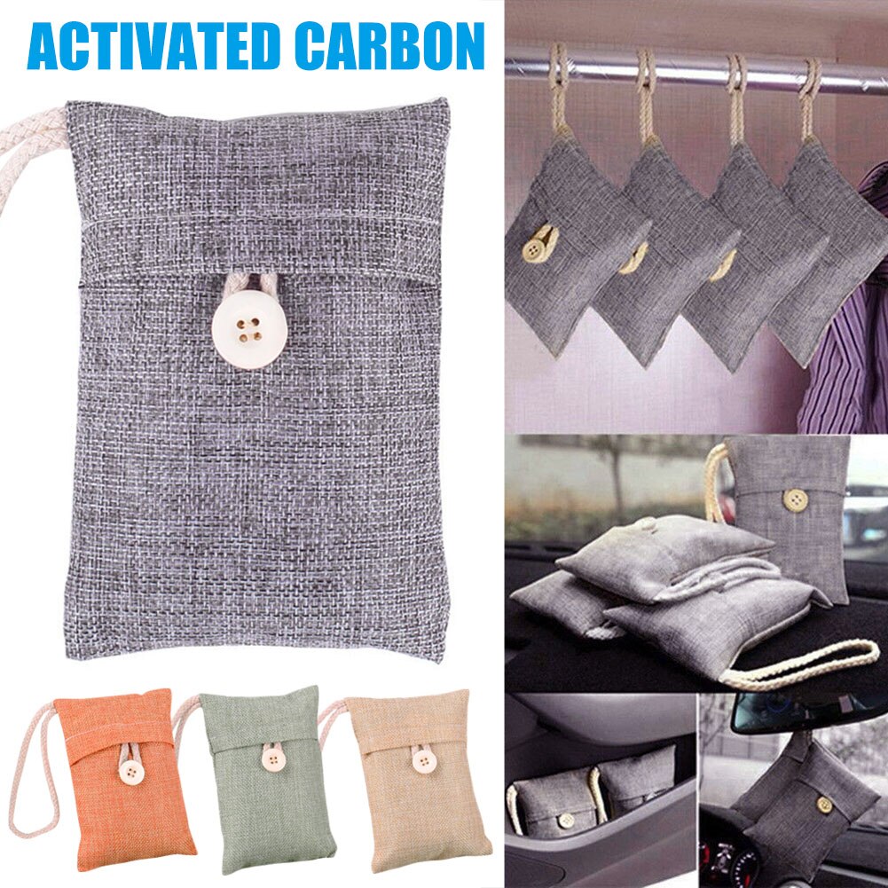 1pcs Bamboo Charcoal Activated Carbon Air Freshener Home Cabinet Remove Odor Portable Charcoal Bag For Wardrobe