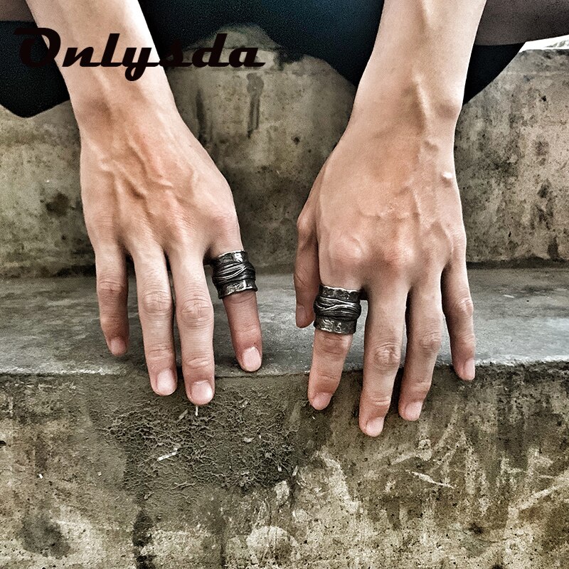 Rostfritt stål viking enkel ring par vintage hammare retro punk klassisk ring manlig finger kärlek smycken anillos para hombre