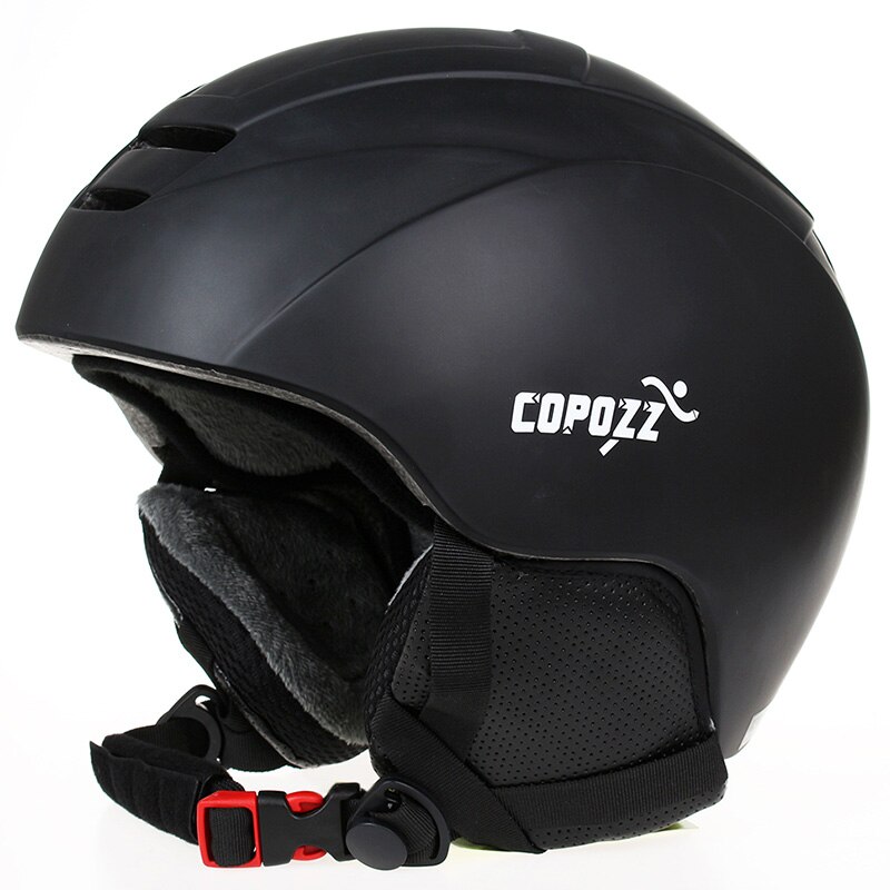 Copozz capacete de esqui integralmente moldado snowboard capacete masculino feminino skate skate capacete de esqui snowboard: Black