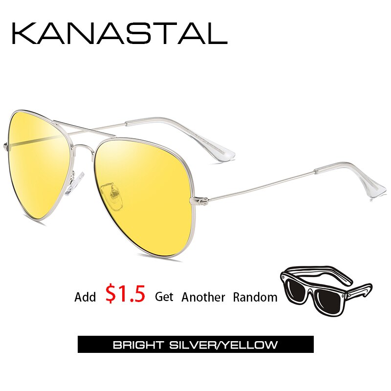 Luftfahrt Sonnenbrille Männer Frauen Nacht Vision Weibliche Polarisierte Sonne Gläser Für Fahren Pilot Twin Strahl Anti-Glare Brillen UV400: Night Vision2 / With Package