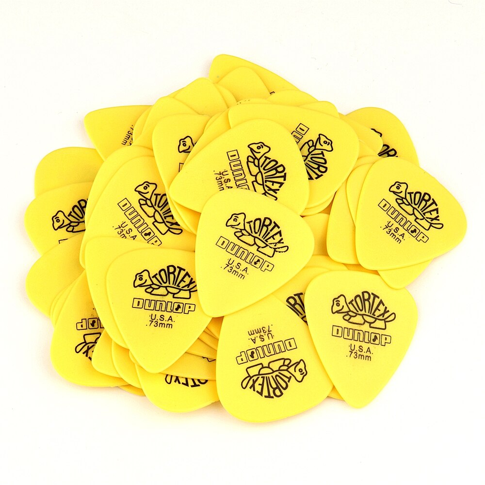 Dunlop-púas para guitarra eléctrica, accesorios para bajo, 6 tipos de grosor, Plectrum, 100 unidades,: 0.73mm