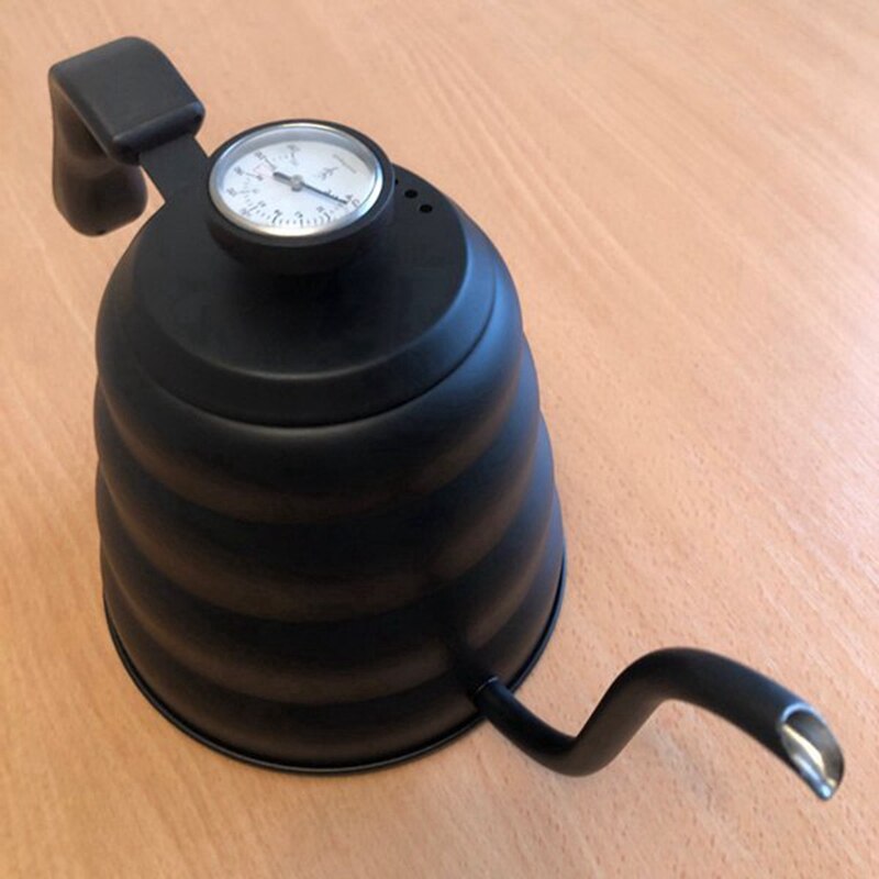 Coffee Kettle 1L Stainless Steel Pour over Coffee Pot Kettle Drip Kettle with Thermometer for Home Office Cafetera